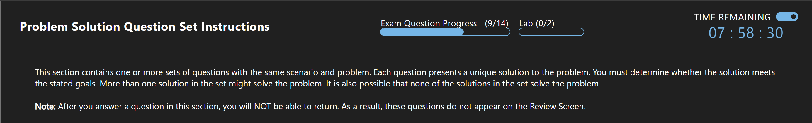 Problem Solution Question Set